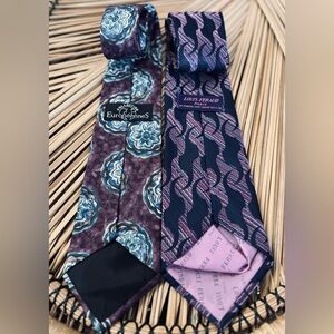 Men's Neckties in Purple and Blue - 2 - Louis Feraud - Men's Silk Tie - Poly Tie